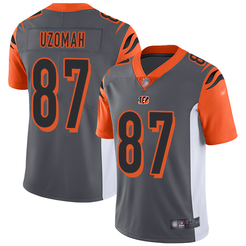 Cincinnati Bengals Limited Silver Men C J  Uzomah Jersey NFL Footballl #87 Inverted Legend